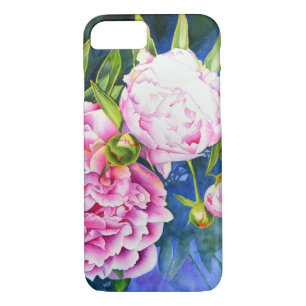 Elegant pink white classic watercolor floral iPhone 8/7 case