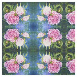 Elegant pink white classic watercolor floral fabric