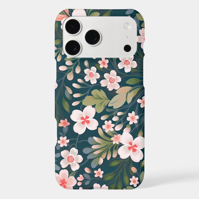 Elegant Pink & White Floral Pattern  (Back)