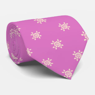 Elegant Pink &White Floral Pattern Groom Gift   Tie
