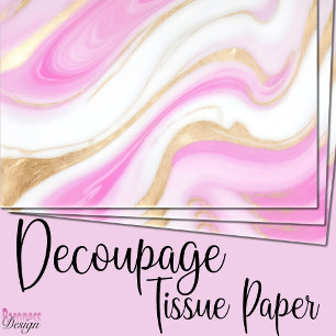 Elegant pink white gold glitter marble swirl tissue paper