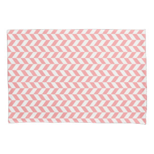 Elegant Pink & White Herringbone Modern Pattern Pillowcase
