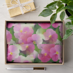 Elegant Pink & White Impatiens Flower Pattern Tissue Paper