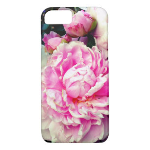 Elegant pink white peony floral garden photo iPhone 8/7 case