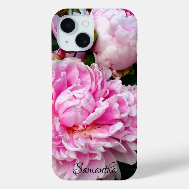Elegant pink white peony floral garden photo Case-Mate iPhone case (Back)