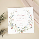 Elegant Pink Wildflower Rustic Boho Bridal Shower Invitation<br><div class="desc">Elegant delicate watercolor wildflower wreath frames your event details. Pastel palettes of soft blush pink,  off white,  beige,  dusty blue,  and botanical greenery,  simple and romantic. Great floral bridal shower invitations for modern rustic party,  boho country garden party in spring and summer. 
See all the matching pieces in collection.</div>