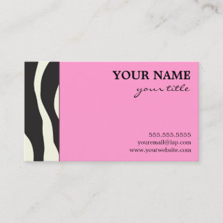 Elegant Pink Zebra Business Cards