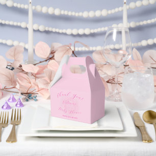 Elegant Pinks Oh Baby Script Peony Baby Shower Favour Box