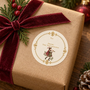 Elegant Pipers Piping Christmas Gift Label