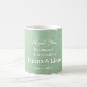 Elegant Pistachio Green Wedding Thank You Mug