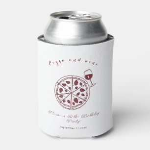 Elegant Pizza and wine birthday  Can Cooler