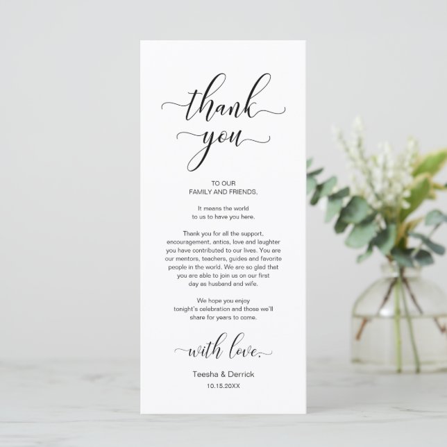 Elegant Place Setting Dinner Party Thank You Card (Standing Front)