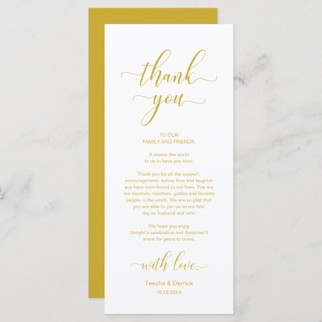 Elegant Place Setting Dinner Party Thank You Card (Front/Back)