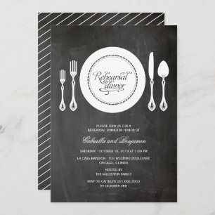 Elegant Place Setting Wedding Rehearsal Dinner Invitation