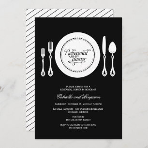 Elegant Place Setting Wedding Rehearsal Dinner Invitation