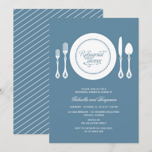 Elegant Place Setting Wedding Rehearsal Dinner Invitation