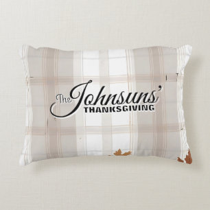 Elegant Plaid Autumn Thanksgiving Decorative Cushion