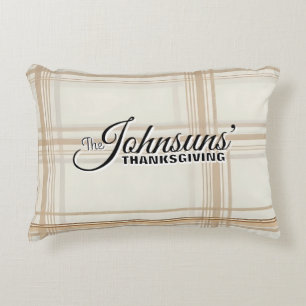 Elegant Plaid Autumn Thanksgiving Decorative Cushion