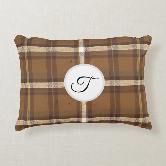 Elegant Plaid Autumn Thanksgiving  Decorative Cushion (Front)
