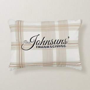 Elegant Plaid Autumn Thanksgiving Decorative Cushion