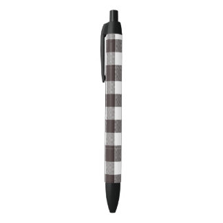Elegant Plaid Checked Black Ink Pen