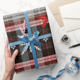 Elegant Plaid Christmas Pattern Wrapping Paper