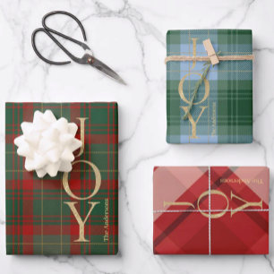 Elegant Plaid Christmas Wrapping Paper Sheet