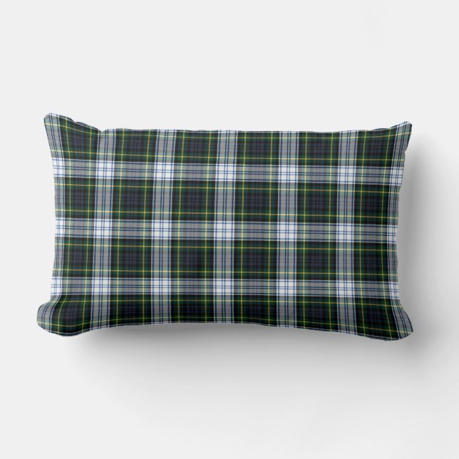 Elegant Plaid Clan Gordon Rustic Tartan Lumbar Cushion (Front)