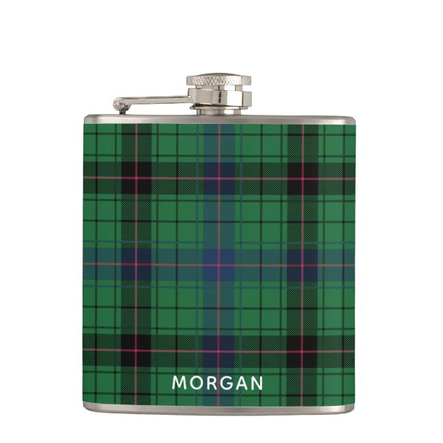 Elegant Plaid Davidson Tartan Custom  Hip Flask (Front)