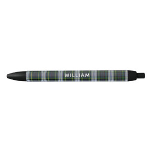 Elegant Plaid Gordon Tartan Custom Black Ink Pen