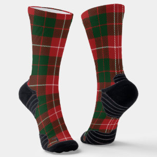 Elegant Plaid Green Red Tartan Socks