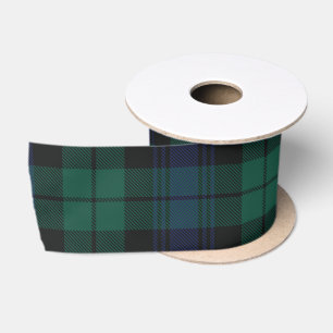 Elegant Plaid Green Rustic Tartan Satin Ribbon