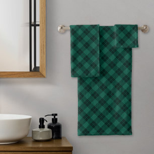 Elegant Plaid Holiday Bath Towel Set