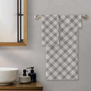 Elegant Plaid Holiday Bath Towel Set