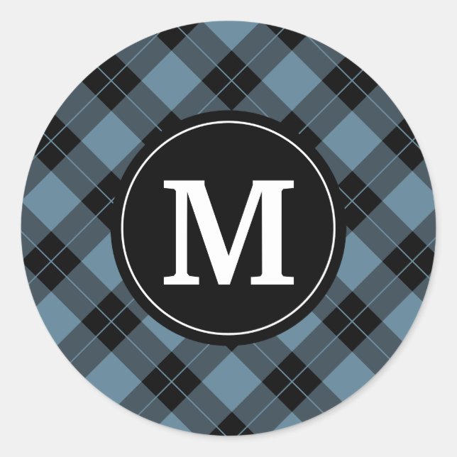 Elegant Plaid | Holiday Monogram Stickers (Front)