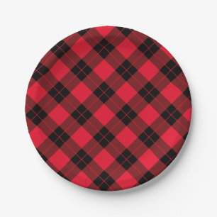 Elegant Plaid   Holiday Paper Plate
