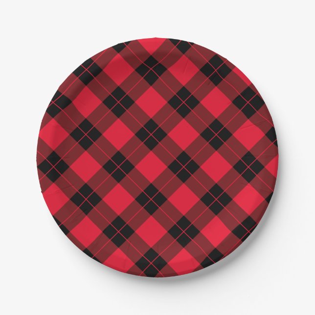 Elegant Plaid | Holiday Paper Plate (Front)
