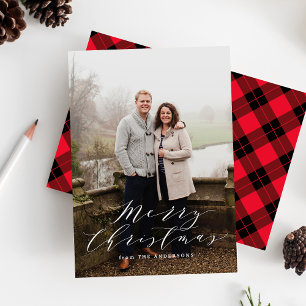 Elegant Plaid   Holiday Photo Card