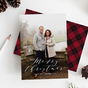 Elegant Plaid   Holiday Photo Card