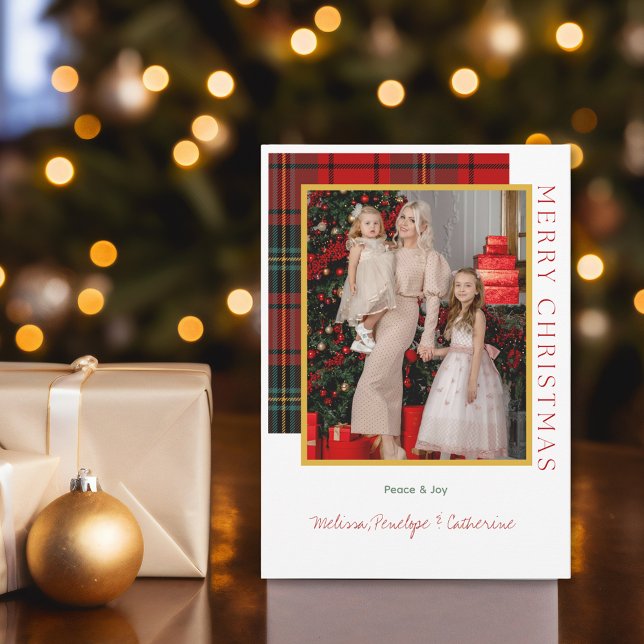 Elegant Plaid Modern Photo Christmas Card (Elegant Plaid Modern Photo Christmas Card
)