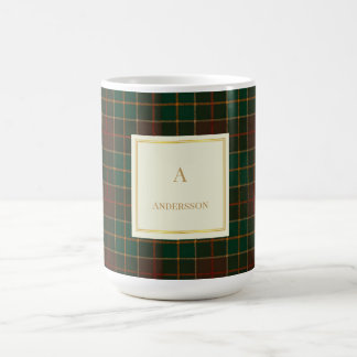 Elegant Plaid Pattern Monogram Custom Mug