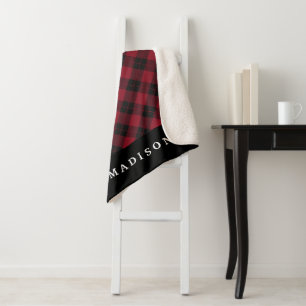 Elegant Plaid Personalised Sherpa Blanket