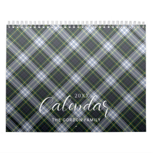 Elegant Plaid Rustic Family 2024 Tartan Calendar