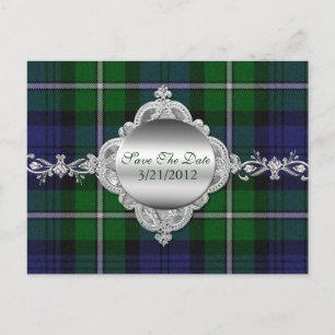 Elegant Plaid Save The Date Postcard