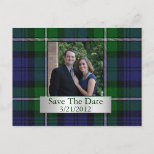 Elegant Plaid Save The Date Postcard