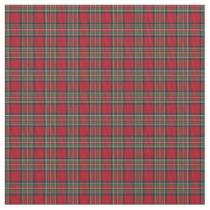 Elegant Plaid Stewart Red Green Tartan Fabric
