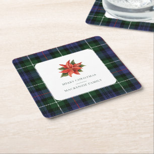 Elegant Plaid Tartan Square Paper Coaster
