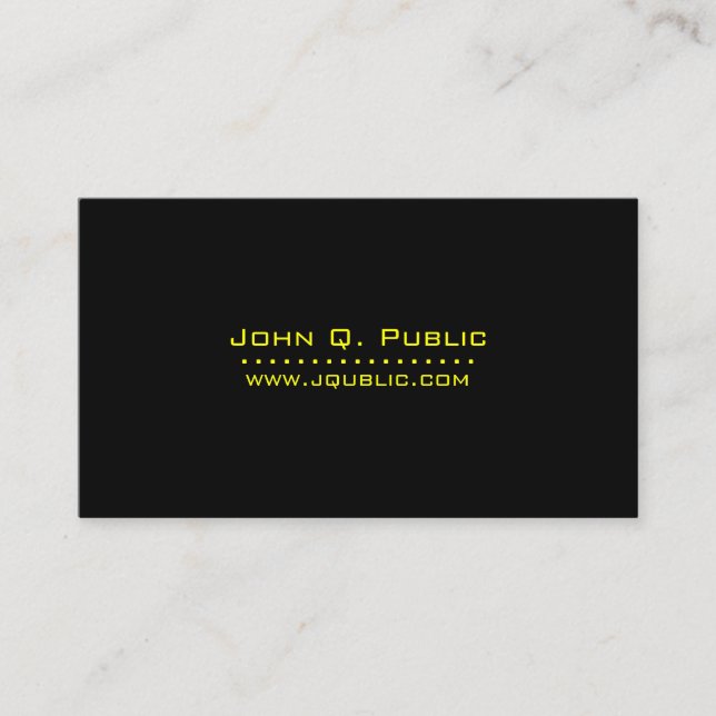 Elegant Plain Black Business Card (Front)