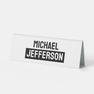 Elegant Plain Black White Personalised Custom