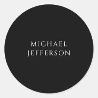 Elegant Plain Black White Personalised Custom